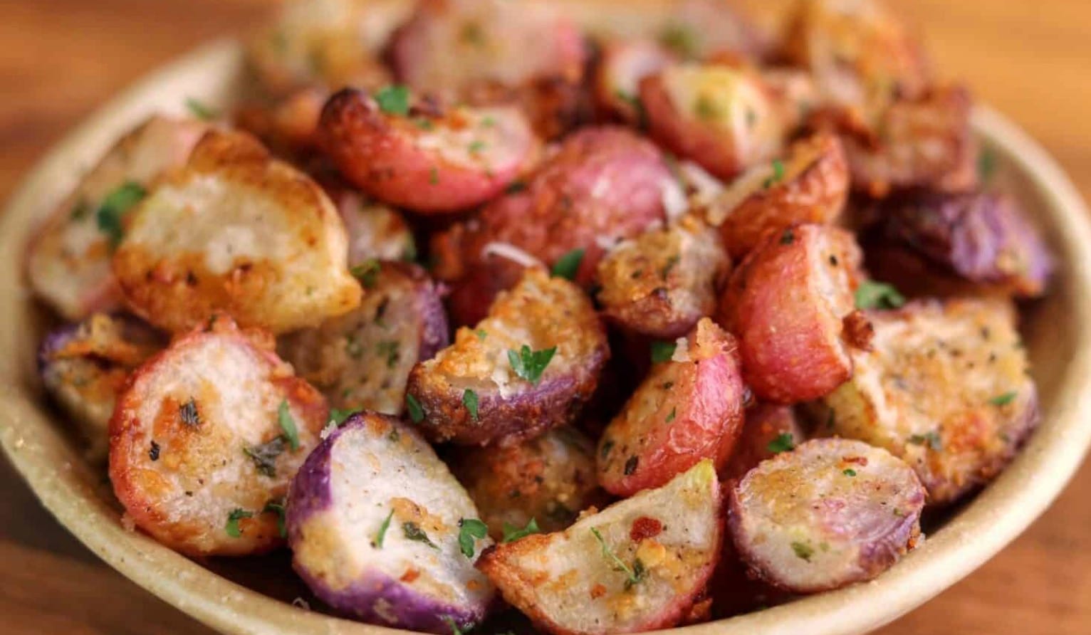 Keto Air Fryer Garlic Herb Butter Roasted Radishes